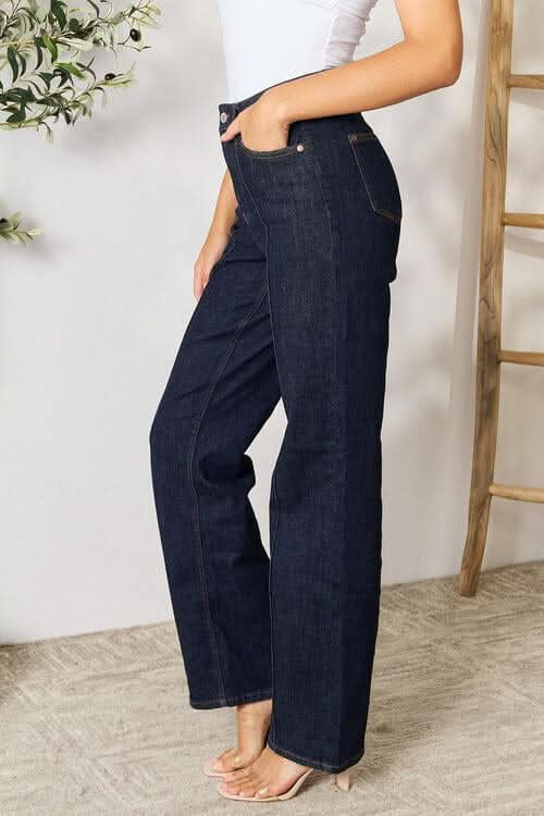 Judy Blue Full Size High Waist Wide Leg Jeans - LustMia