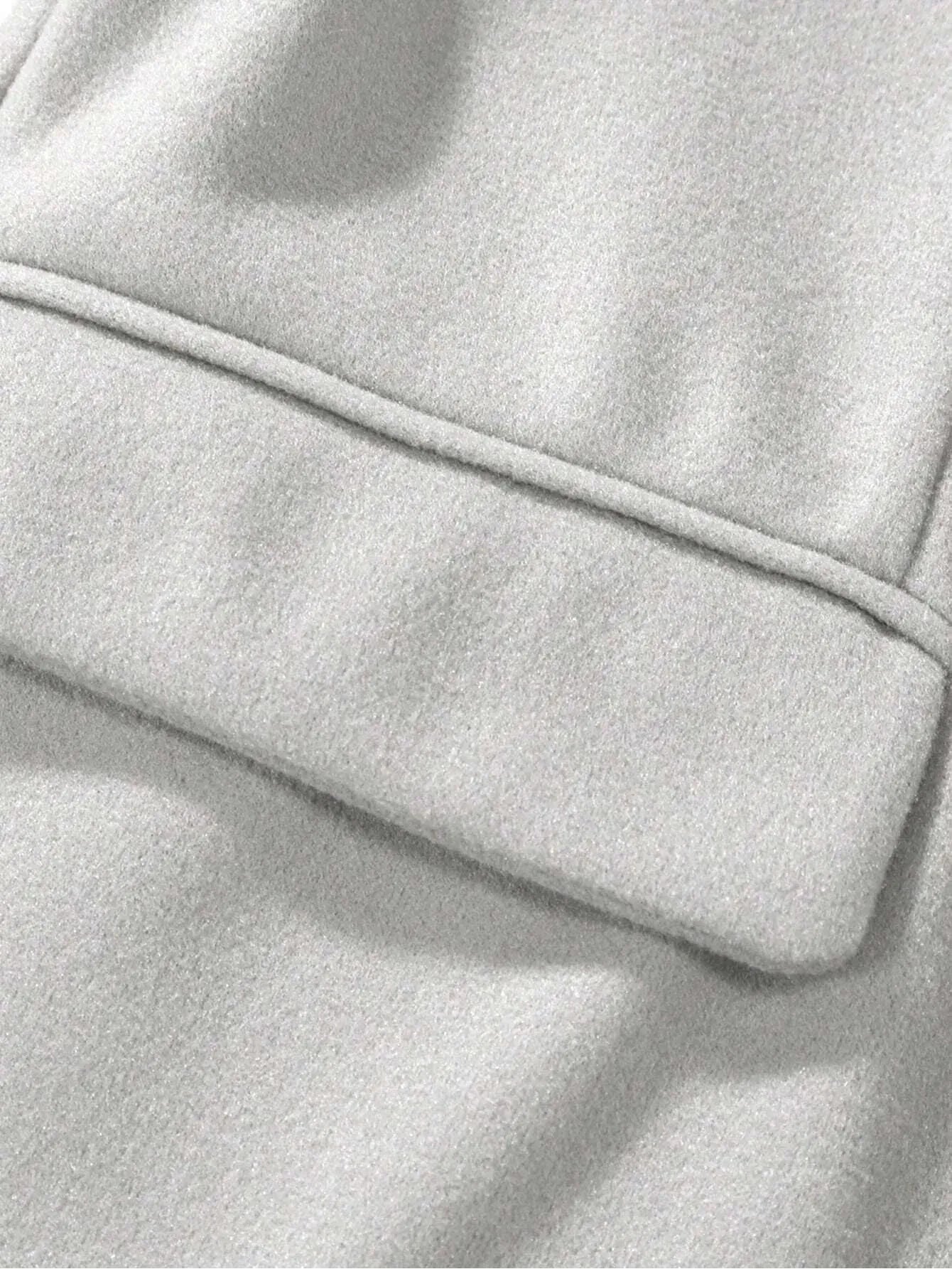 Manfinity Mode Men'S Shirt Collar Lapel Woolen Coat - LustMia