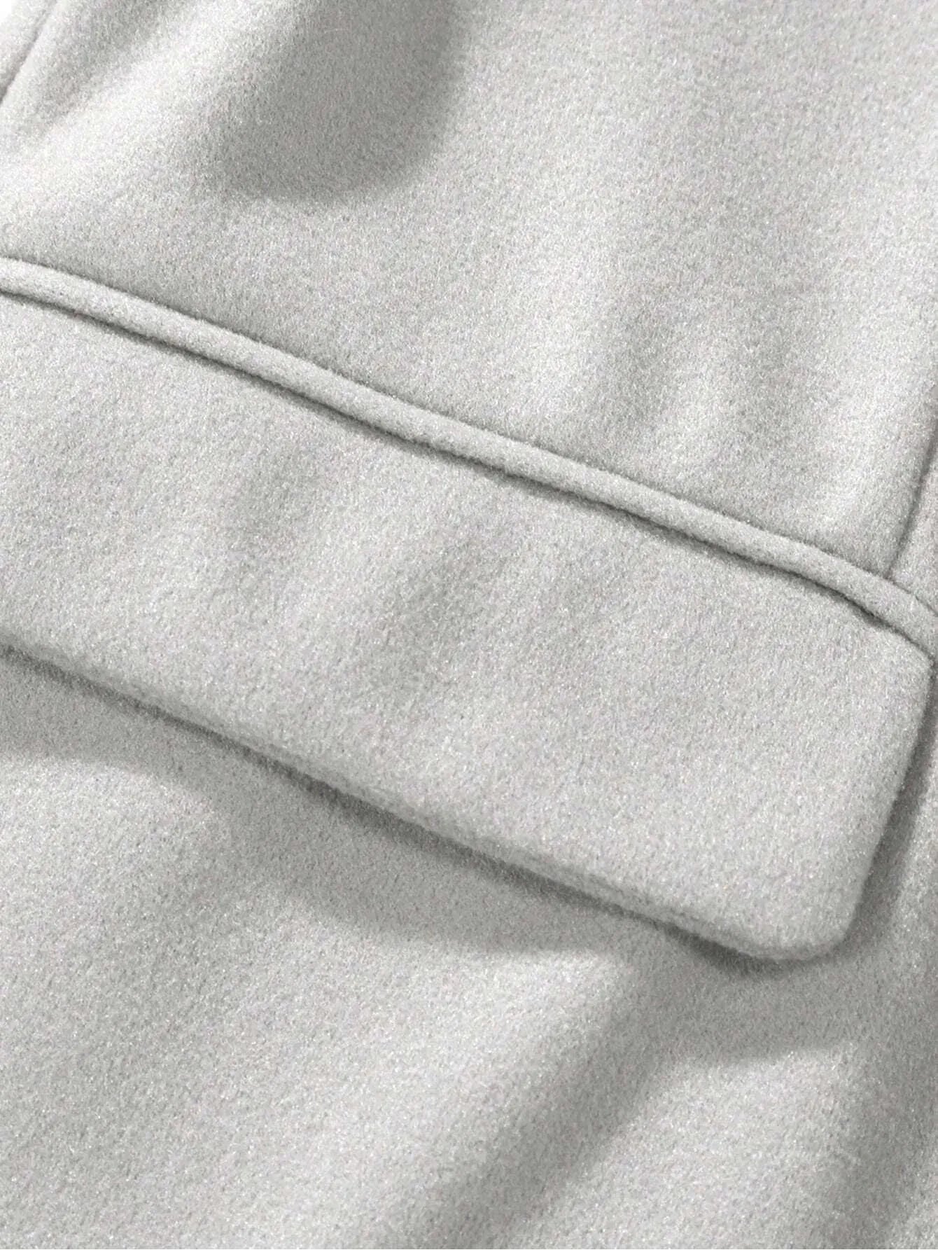 Manfinity Mode Men'S Shirt Collar Lapel Woolen Coat - LustMia