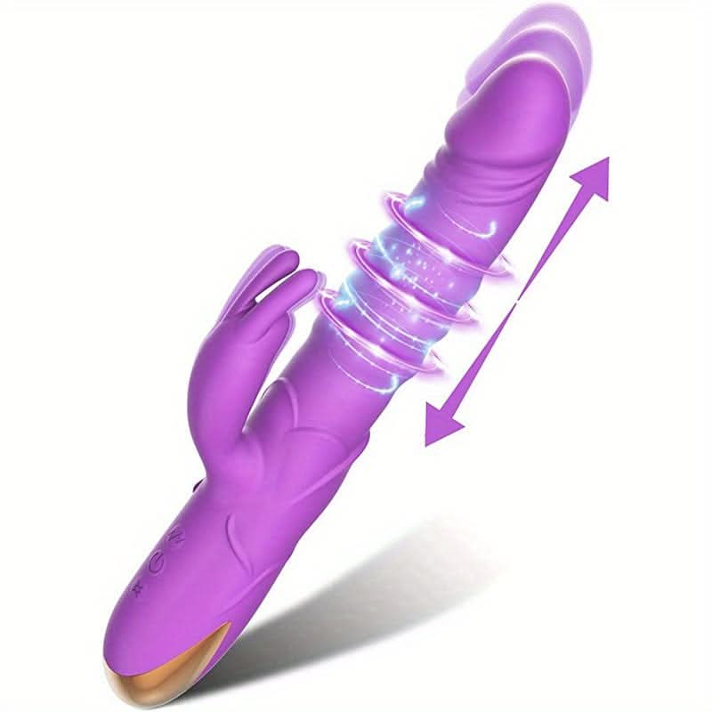 Rechargeable Thrusting Rabbit Vibrator with GSpot Stimulation Waterproof - LustMia