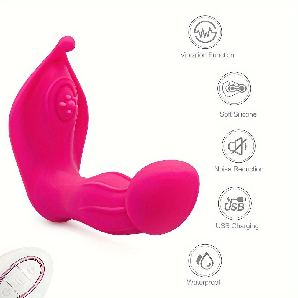 12 Vibrating Modes Wearable Panties Vibrator Adult Sex Toys Mini Butterfly Vibrator with Remote Control Clitoris Vagina G Spot Dildo Vibrator Electric Dual Motor Vibrating Clitoral Stimulator for Couples Women Men - LustMia