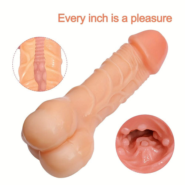 1pc 8.7in Unisex Realistic Dildo, Double - layer Process For Hardness, Male Masturbation Cup, Dual - entry For Male And Female Couples, Home Adult Products For Fun, Can Be Reused And Stretched - LustMia