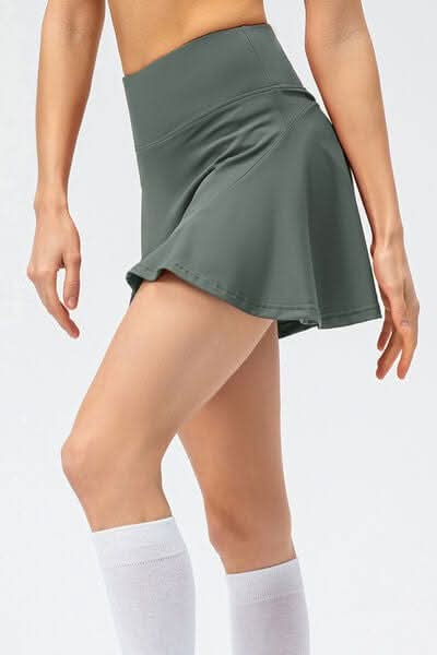 High Waist Wide Waistband Active Skirt - LustMia