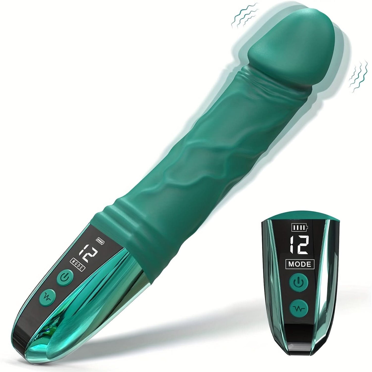 1pc G Spot Dildo Vibrator - Adult Sex Toys Realistic Anal Dildo for Women with LED Display, 12 Powerful Vibrations Clitoris Vibrator Wand for Female Male G Spot Anal Stimulation - LustMia