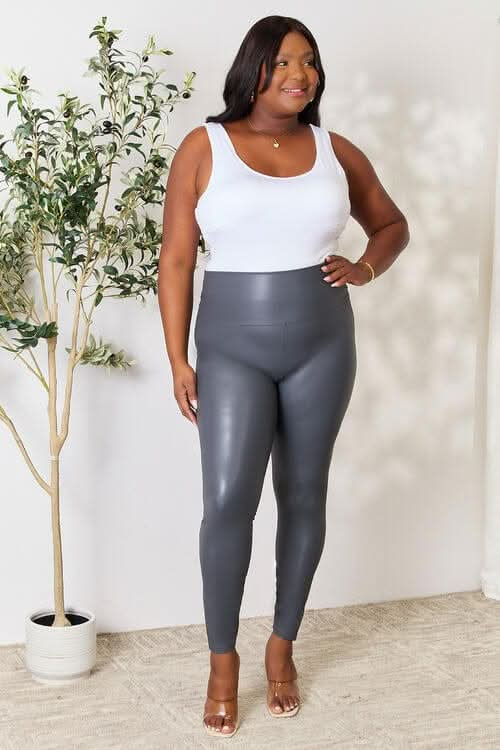 LOVEIT Full Size Wide Waistband High Waist Leggings - LustMia