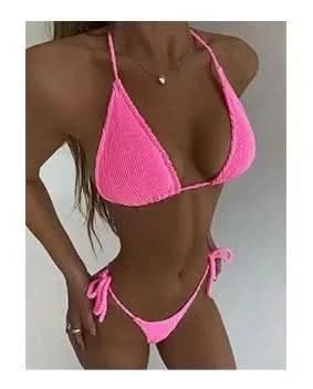 2023 Sexy Bikini Women Swimsuit Female Solid Swimwear Micro Bikini Set Female Bandeau Bikini Set Swimming Suit Brazilian Biquini - LustMia