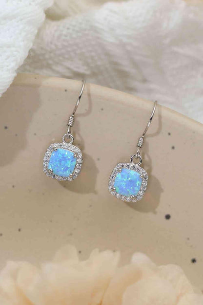 Opal Square Drop Earrings - LustMia