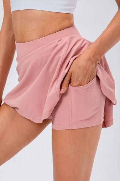 High Waist Pleated Active Skirt - LustMia