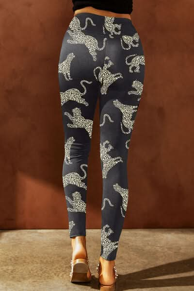 Animal Printed Distressed High Waist Leggings - LustMia