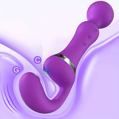 1pc Double Head G Spot Vibrators, 3 - in - 1 Clitoral Nipple Stimulator Adult Sex Toy For Women Couple, Double Heads AV Stick, With 10 Vibration Modes, Adult Sex Toy For Women And Gay Couple Or Solo Play - LustMia