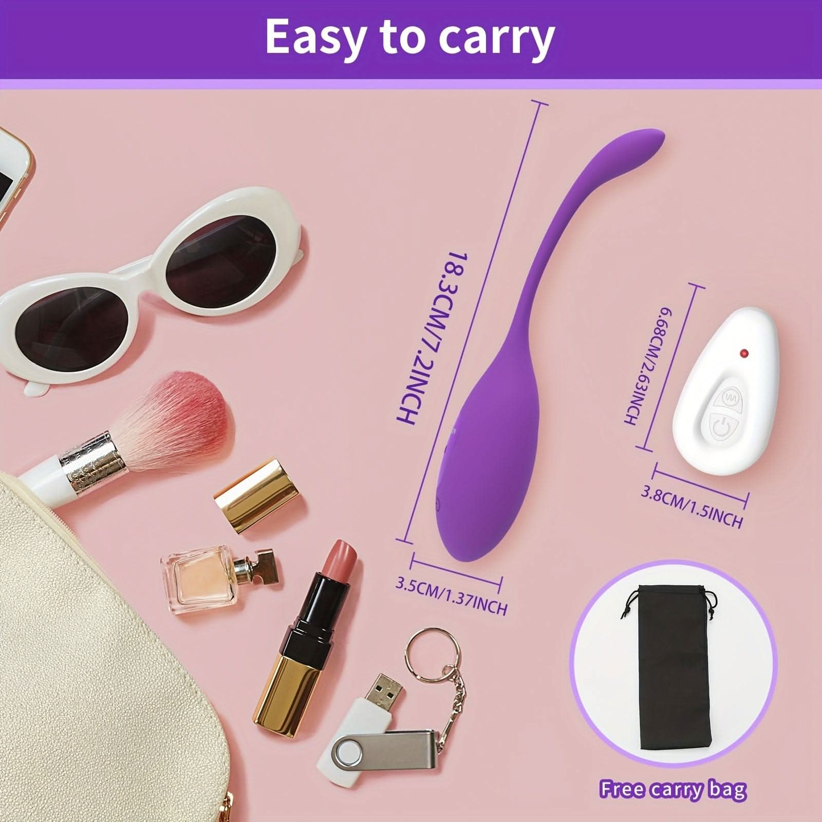 Luxurious Purple Silicone Vibrator with 10 Modes and Remote Control - LustMia