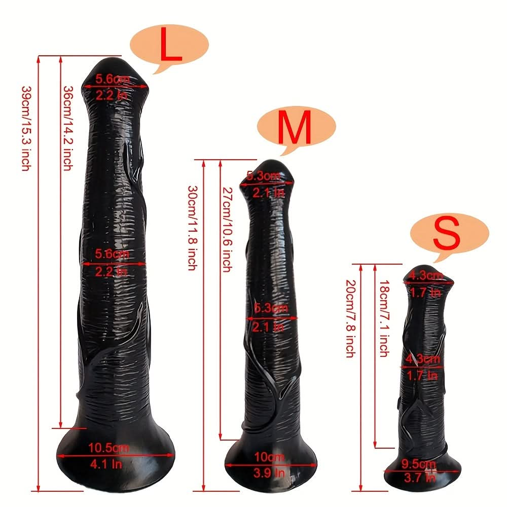 1pc Black Horse Dildo Realistic Animal Dildos With Suction Cup Monster Butt Plug Anal Plug Anal Sex Toys For Men Women Lesbian Gay Pleasure - LustMia