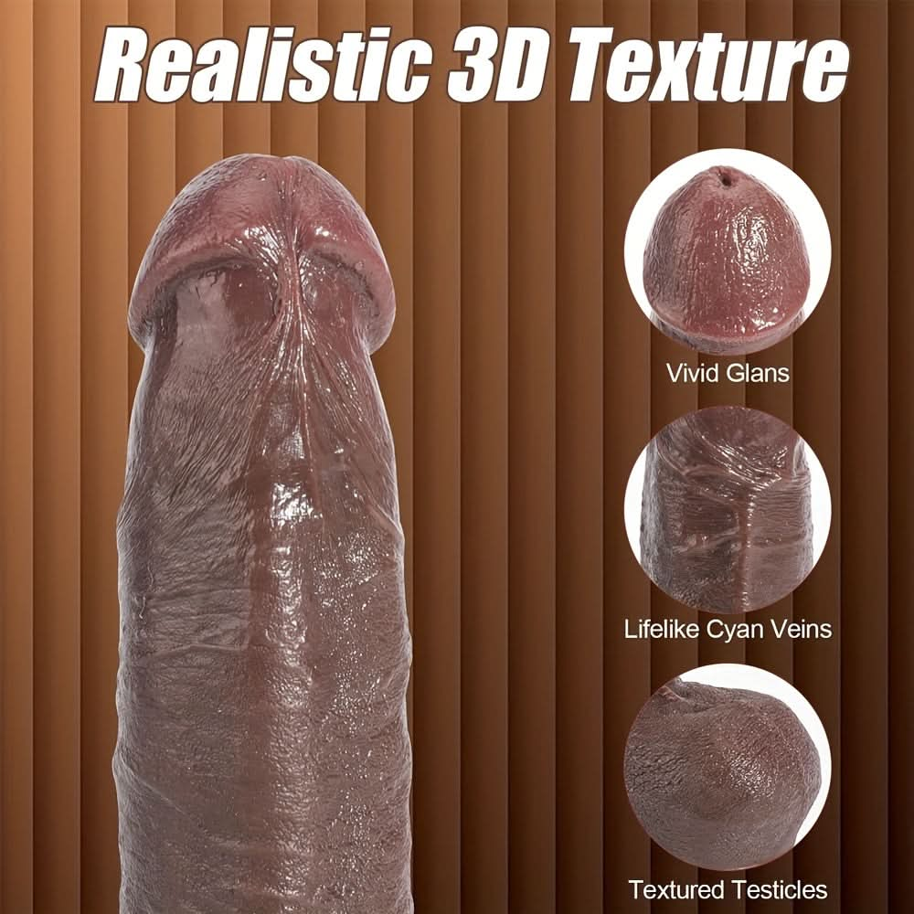 1pc 7.3 Inch Soft Realistic Dildo Silicone Anal Dildo With Powerful Suction Cup For Hands - Free Play, Dark - Brown Realistic Fake Penis Suitable For Women/Men/Gay, Adult Sex Toys For Beginners And Couple - LustMia