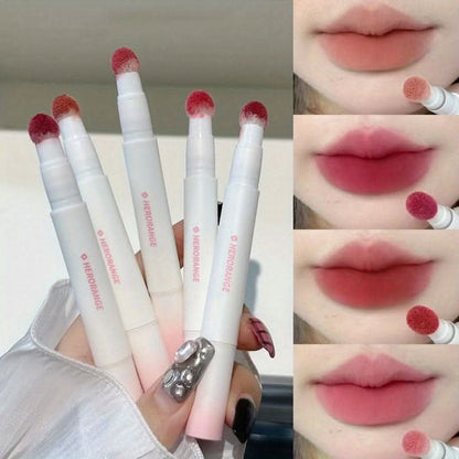 Fluffy Velvet Soft Lip Glaze Liquid Lipstick, Nude Matte Rose Red Pigment Waterproof Long Lasting Makeup - LustMia