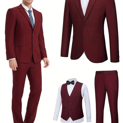 Mens SlimFit ThreePiece Wedding Business Suit - LustMia