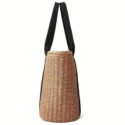 Large Capacity Summer Beach Tote Bag - Stylish Straw Woven & Rattan Handbag for Women - Spacious, Durable, Perfect for Travel, Vacations & Everyday Style - LustMia