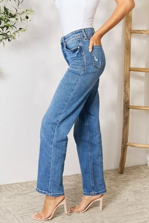 Judy Blue Full Size High Waist Distressed Jeans - LustMia