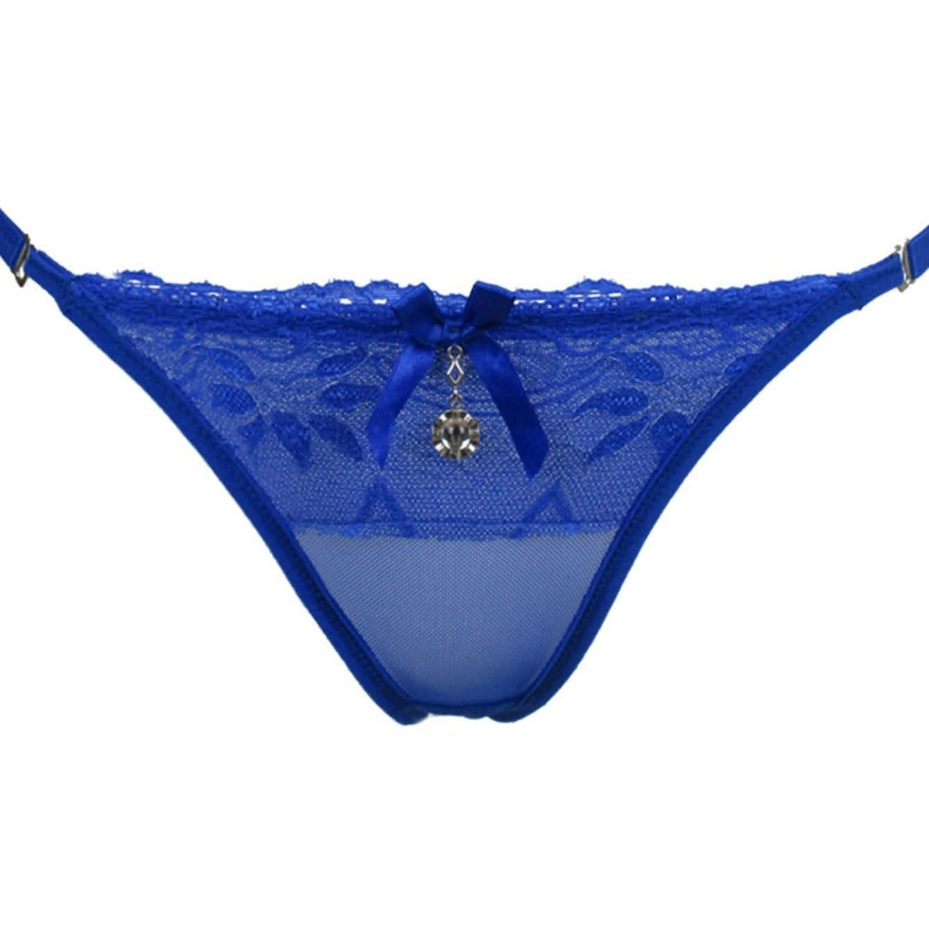 Floral Lace Thongs, Pendant Decor Bow Tie Panties, Women's Sexy Lingerie & Underwear - LustMia