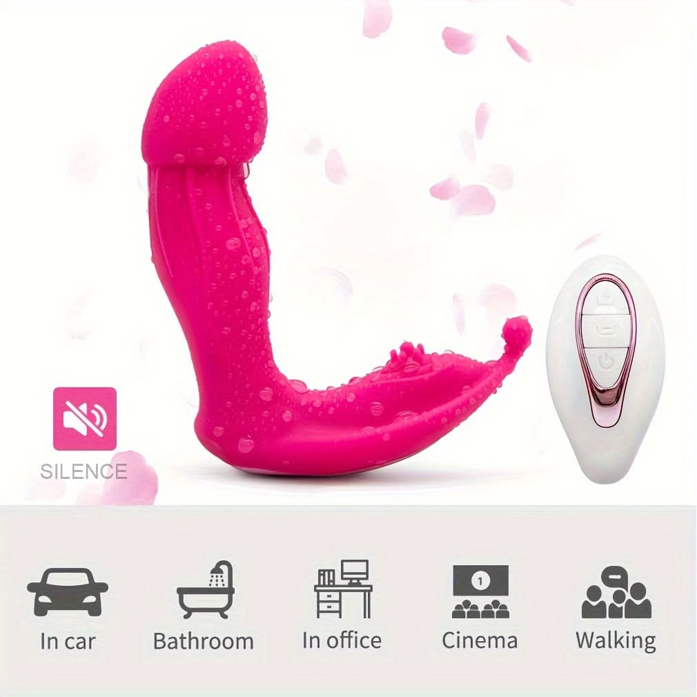 12 Vibrating Modes Wearable Panties Vibrator Adult Sex Toys Mini Butterfly Vibrator with Remote Control Clitoris Vagina G Spot Dildo Vibrator Electric Dual Motor Vibrating Clitoral Stimulator for Couples Women Men - LustMia