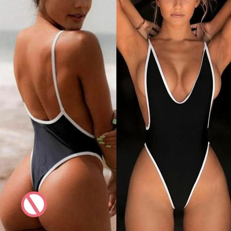 Sexy Deep V - neck Swimsuit One Piece Swimwear 2022 Beach Bathing Suit Brazilian Swimming Suits Female Beachwear Bathing Suits - LustMia