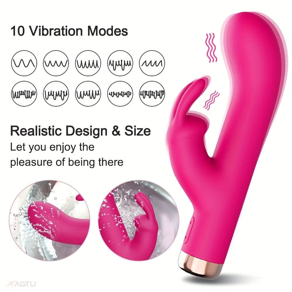 Ultimate Pleasure Rabbit Vibrator Waterproof USB Rechargeable 10 Modes - LustMia