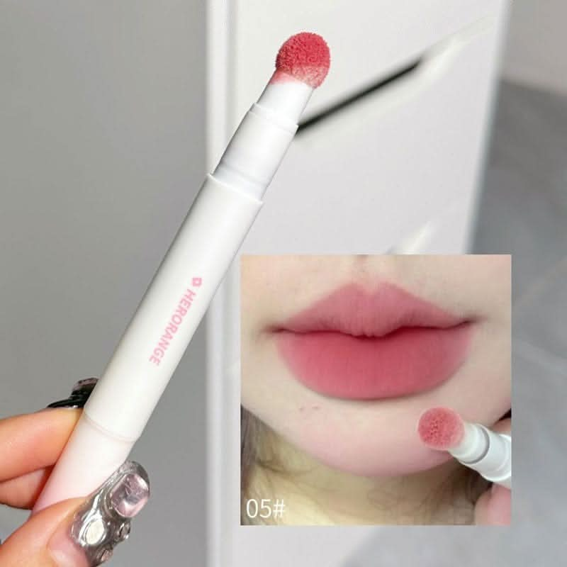 Fluffy Velvet Soft Lip Glaze Liquid Lipstick, Nude Matte Rose Red Pigment Waterproof Long Lasting Makeup - LustMia