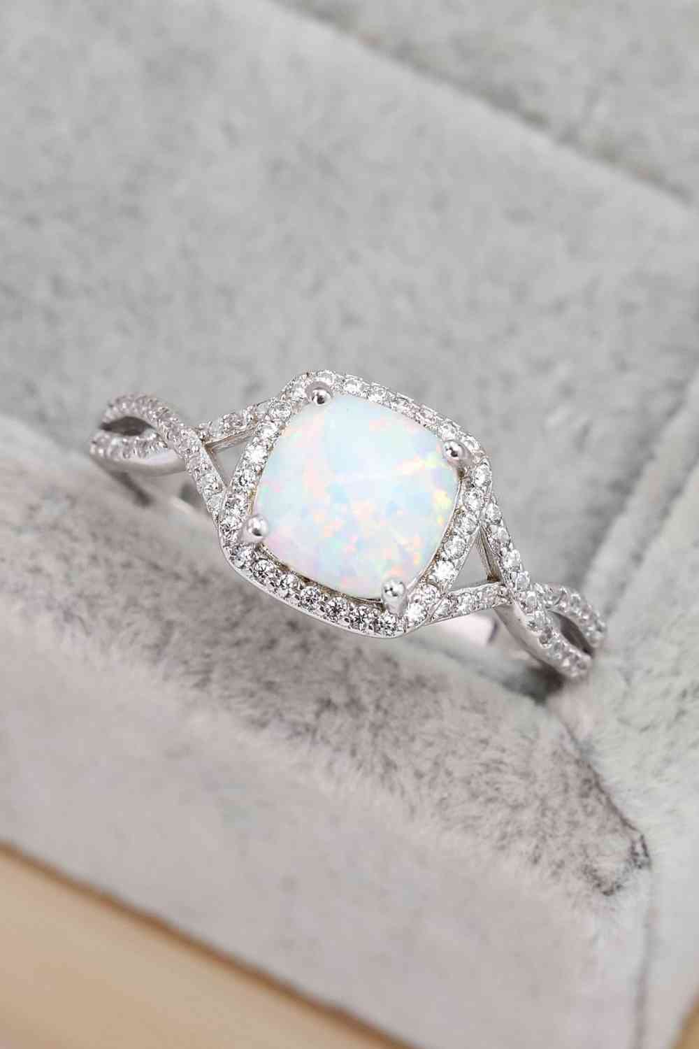 Opal Contrast Crisscross Ring - LustMia