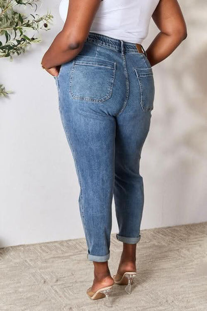 Judy Blue Full Size High Waist Drawstring Denim Jeans - LustMia