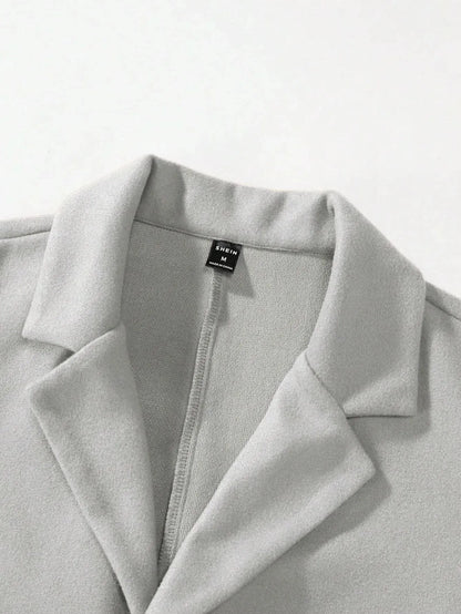 Manfinity Mode Men'S Shirt Collar Lapel Woolen Coat - LustMia