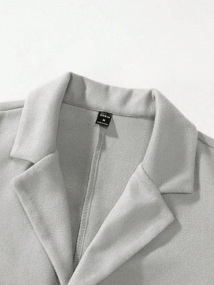 Manfinity Mode Men'S Shirt Collar Lapel Woolen Coat - LustMia
