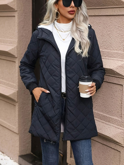 Womens Cozy Quilted Thermal ZipUp Hoodie - LustMia