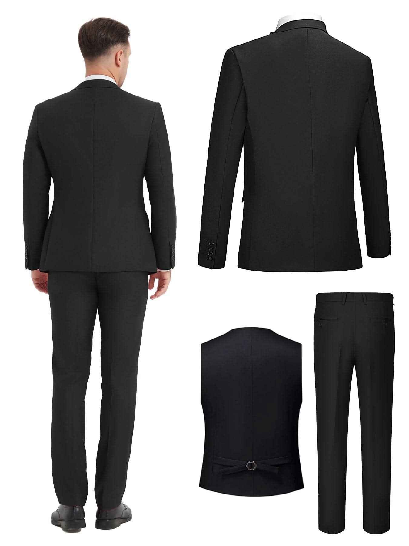 Mens SlimFit ThreePiece Wedding Business Suit - LustMia