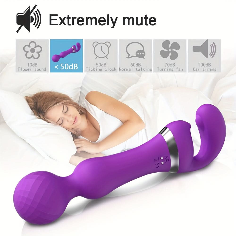 1pc Double Head G Spot Vibrators, 3 - in - 1 Clitoral Nipple Stimulator Adult Sex Toy For Women Couple, Double Heads AV Stick, With 10 Vibration Modes, Adult Sex Toy For Women And Gay Couple Or Solo Play - LustMia