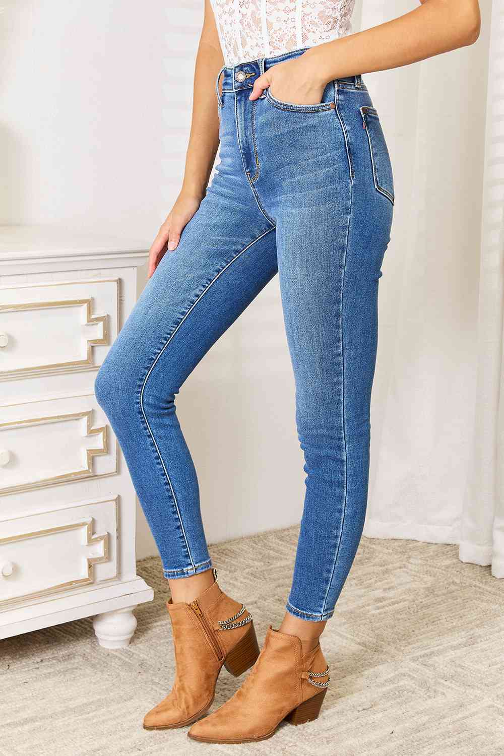 Judy Blue Full Size High Waist Skinny Jeans - LustMia