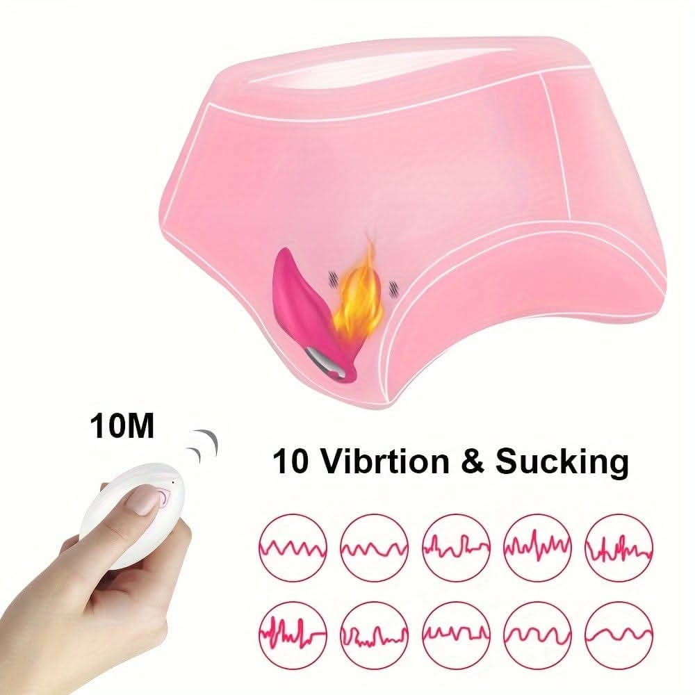 Wireless Remote Control Heating Sucking Vibrator for Women Couples - LustMia