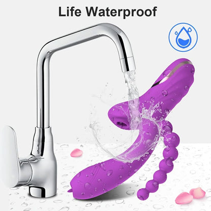 1pc Fully Automatic Rechargeable Vibrator, High - power Female AV Vibrator, Waterproof Adult Toy Sex Toys For Couples - LustMia