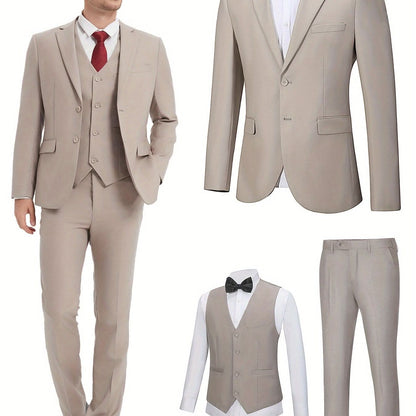 Mens SlimFit ThreePiece Wedding Business Suit - LustMia