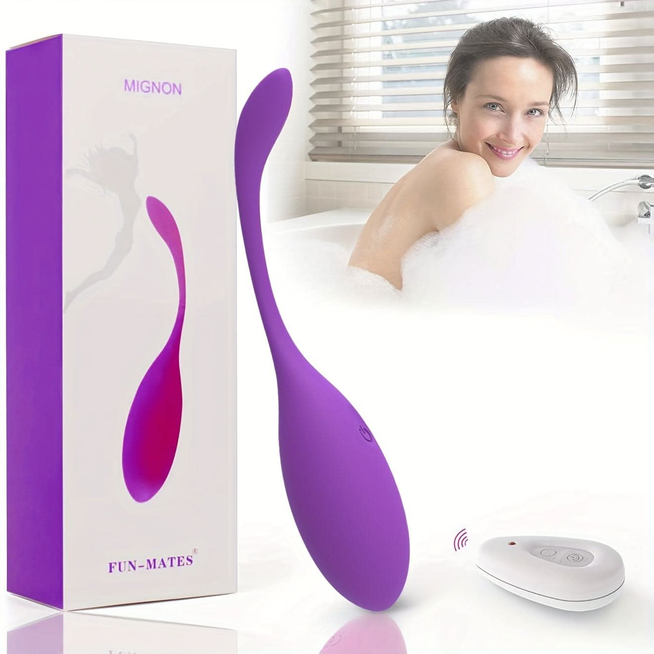 Luxurious Purple Silicone Vibrator with 10 Modes and Remote Control - LustMia