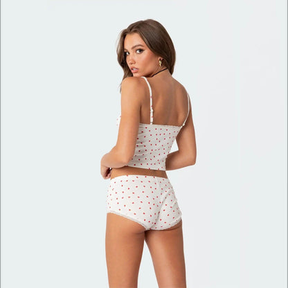 Women Heart Print Loungewear - LustMia