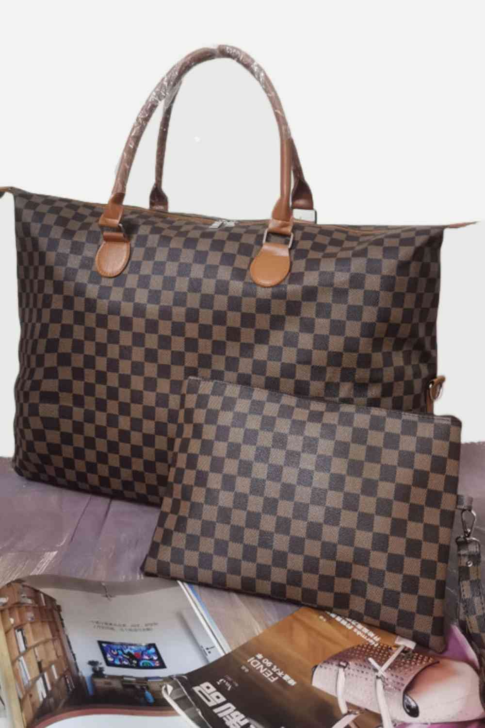 Checkered Two - Piece Bag Set - LustMia