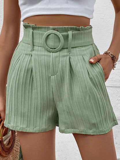 Belted Shorts with Pockets - LustMia