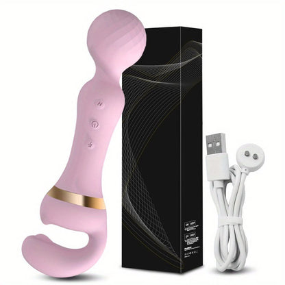 1pc Double Head G Spot Vibrators, 3 - in - 1 Clitoral Nipple Stimulator Adult Sex Toy For Women Couple, Double Heads AV Stick, With 10 Vibration Modes, Adult Sex Toy For Women And Gay Couple Or Solo Play - LustMia