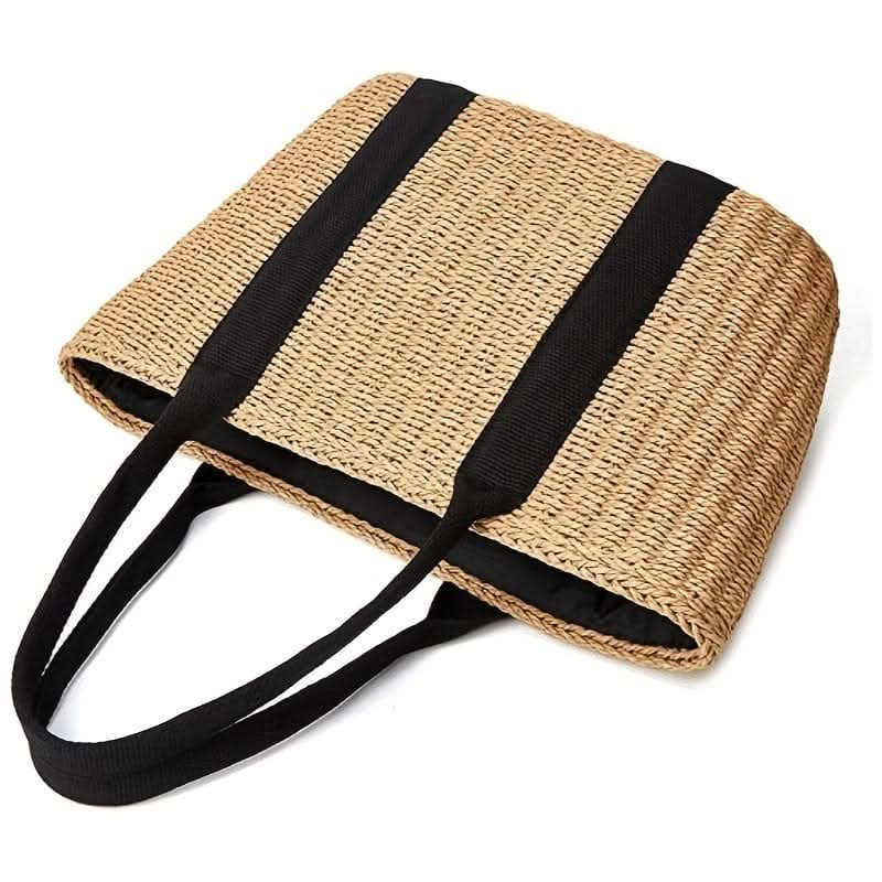 Large Capacity Summer Beach Tote Bag - Stylish Straw Woven & Rattan Handbag for Women - Spacious, Durable, Perfect for Travel, Vacations & Everyday Style - LustMia