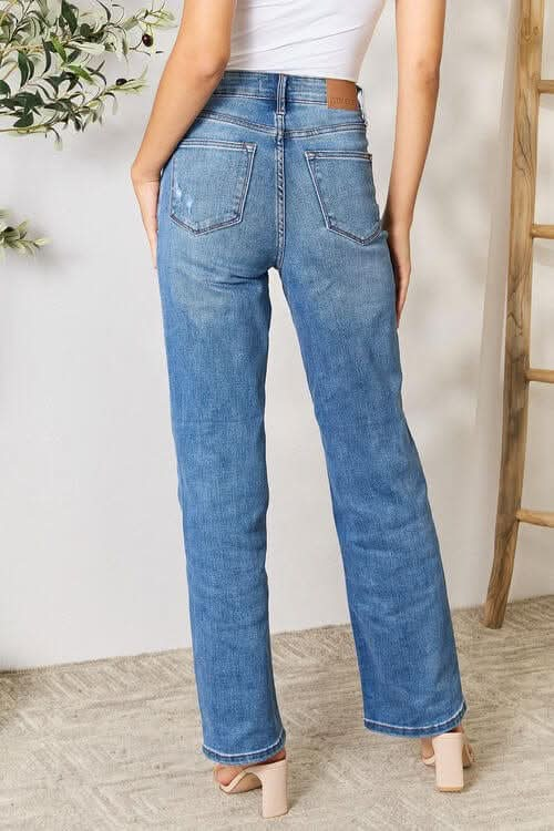 Judy Blue Full Size High Waist Distressed Jeans - LustMia