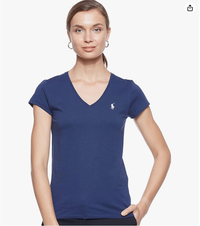 Polo RL Women's V - Neck Pony T-Shirt - LustMia