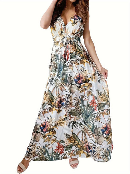 Floral Boho Tied Backless Sleeveless Dress - By Lustmia - LustMia