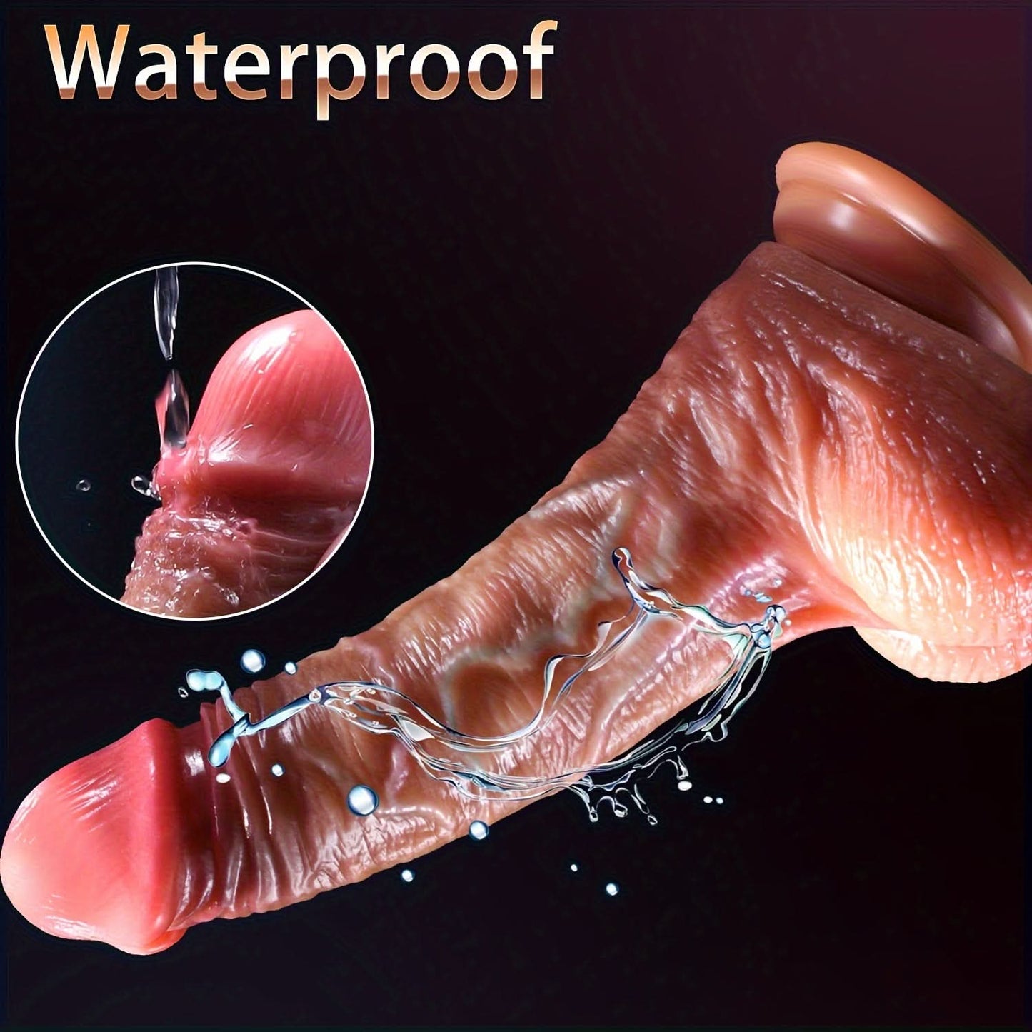 1pc 7/8inch Realistic Penis For Women, Silicone Sliding Foreskin Dildo, Dildos With Strong Suction Cup, Female Sex Toy, Big Feels Like Skin Fake Dick, Adults Erotic Strapon Dildo Anal Sex Toys For Couples Male & Female & Gays - LustMia