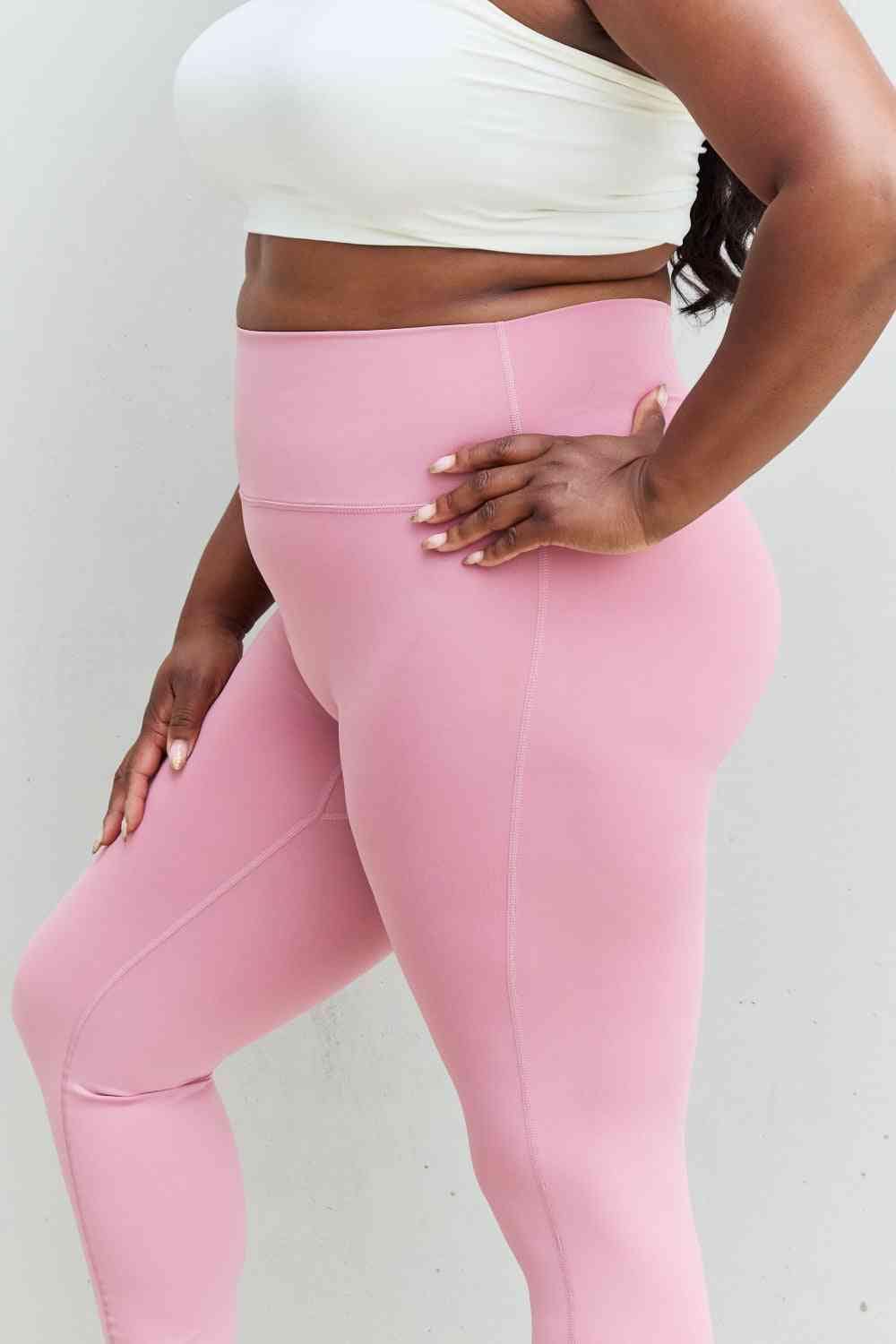 Zenana Fit For You Full Size High Waist Active Leggings in Light Rose - LustMia