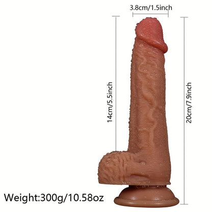 1pc Huge Realistic Dildo With Strong Suction Cups, 7.6"inch Silicone Thick Dildo For Hands - Free Play, Soft And Skin - Friendly For Vaginal G - spot And Anal Play, Adult Sex Toys For Men And Women Couples - LustMia