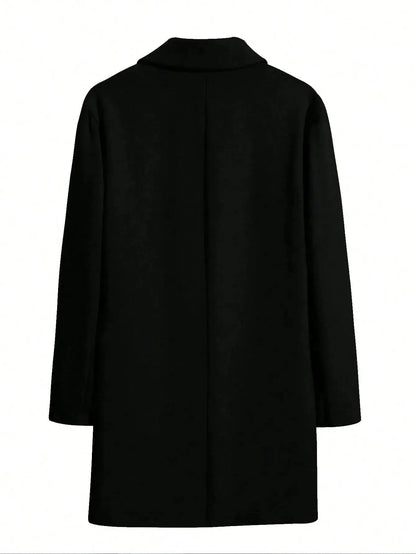 Manfinity Mode Men'S Shirt Collar Lapel Woolen Coat - LustMia